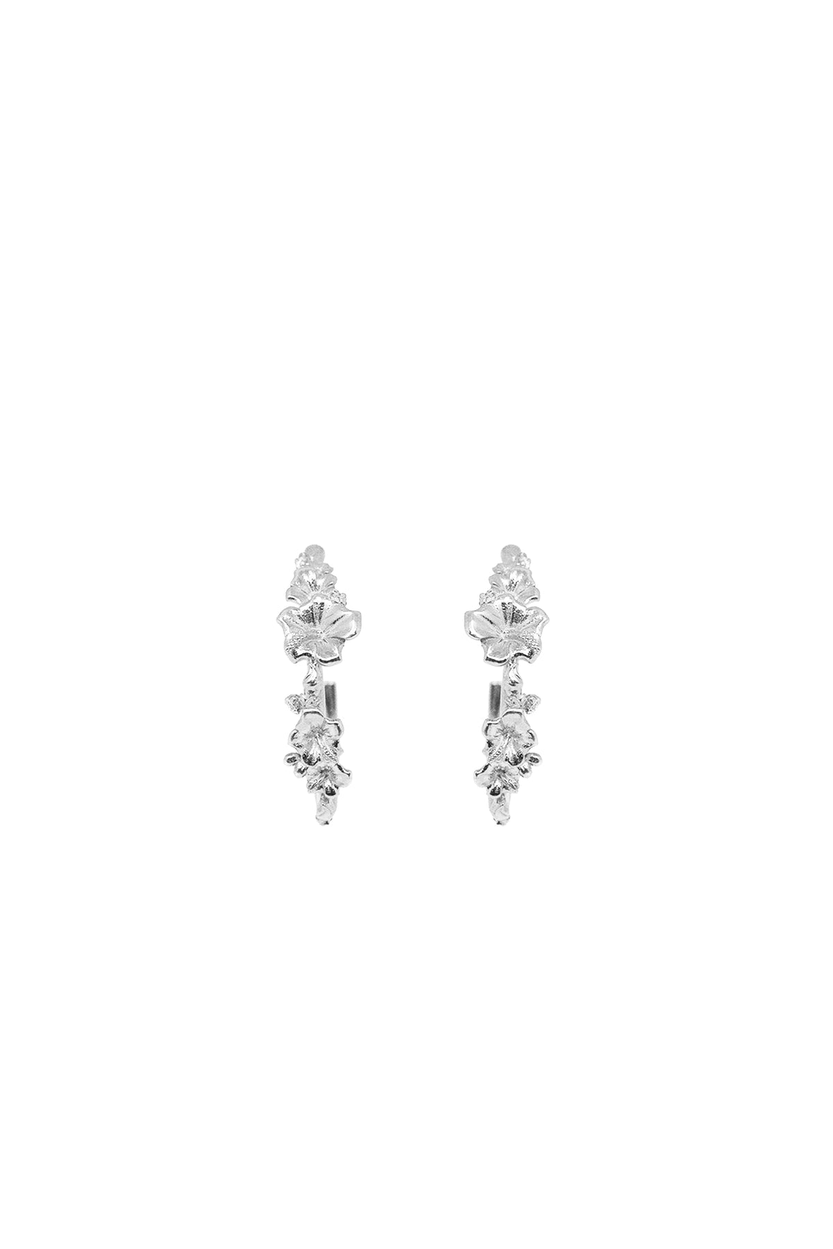 THE SORREL Hibiscus Diamond Hoop Earrings II