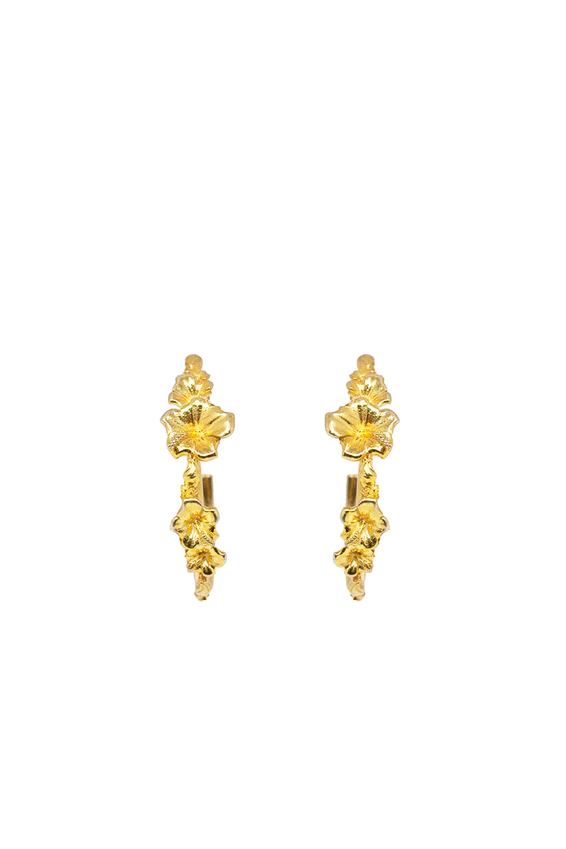 THE SORREL Hibiscus Hoop Earrings III