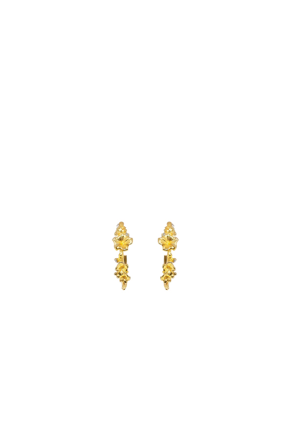 THE SORREL Hibiscus Diamond Hoop Earrings I
