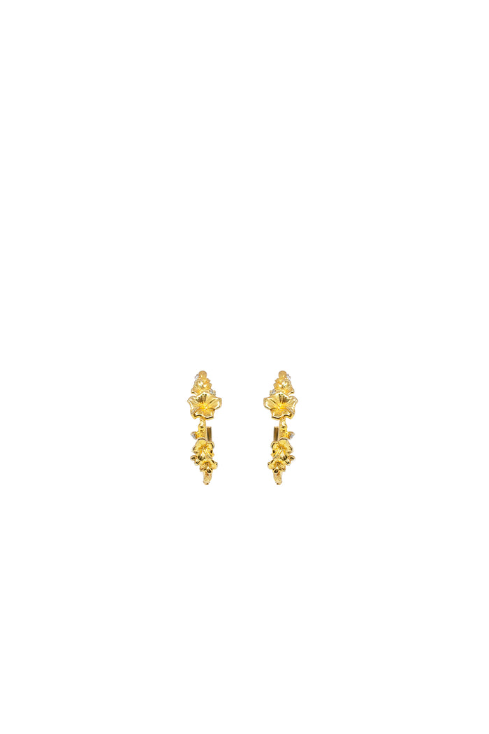 THE SORREL Hibiscus Diamond Hoop Earrings I