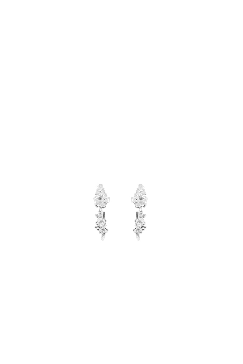 THE SORREL Hibiscus Diamond Hoop Earrings I