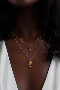 THE ANKH Ruby and Sapphire Pave Necklace