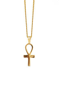 THE ANKH Ruby and Sapphire Pave Necklace