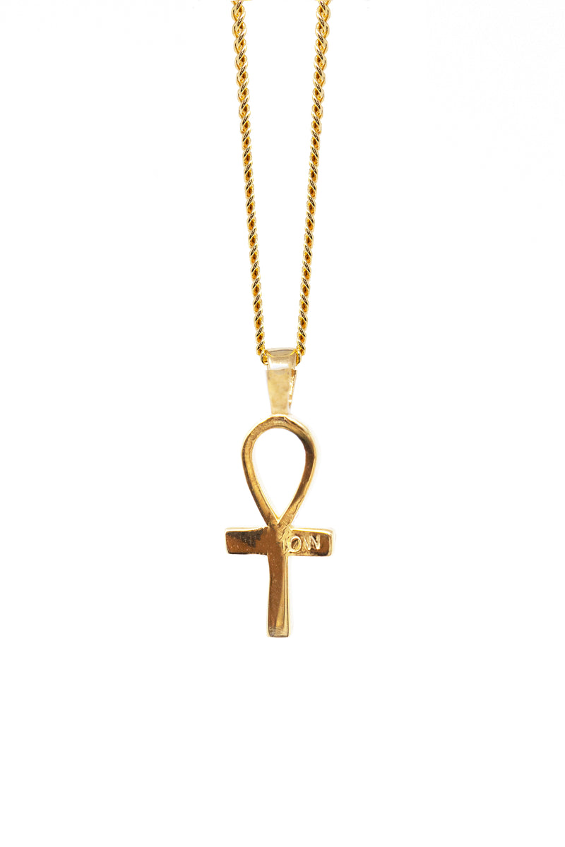 THE ANKH Ruby and Sapphire Pave Necklace