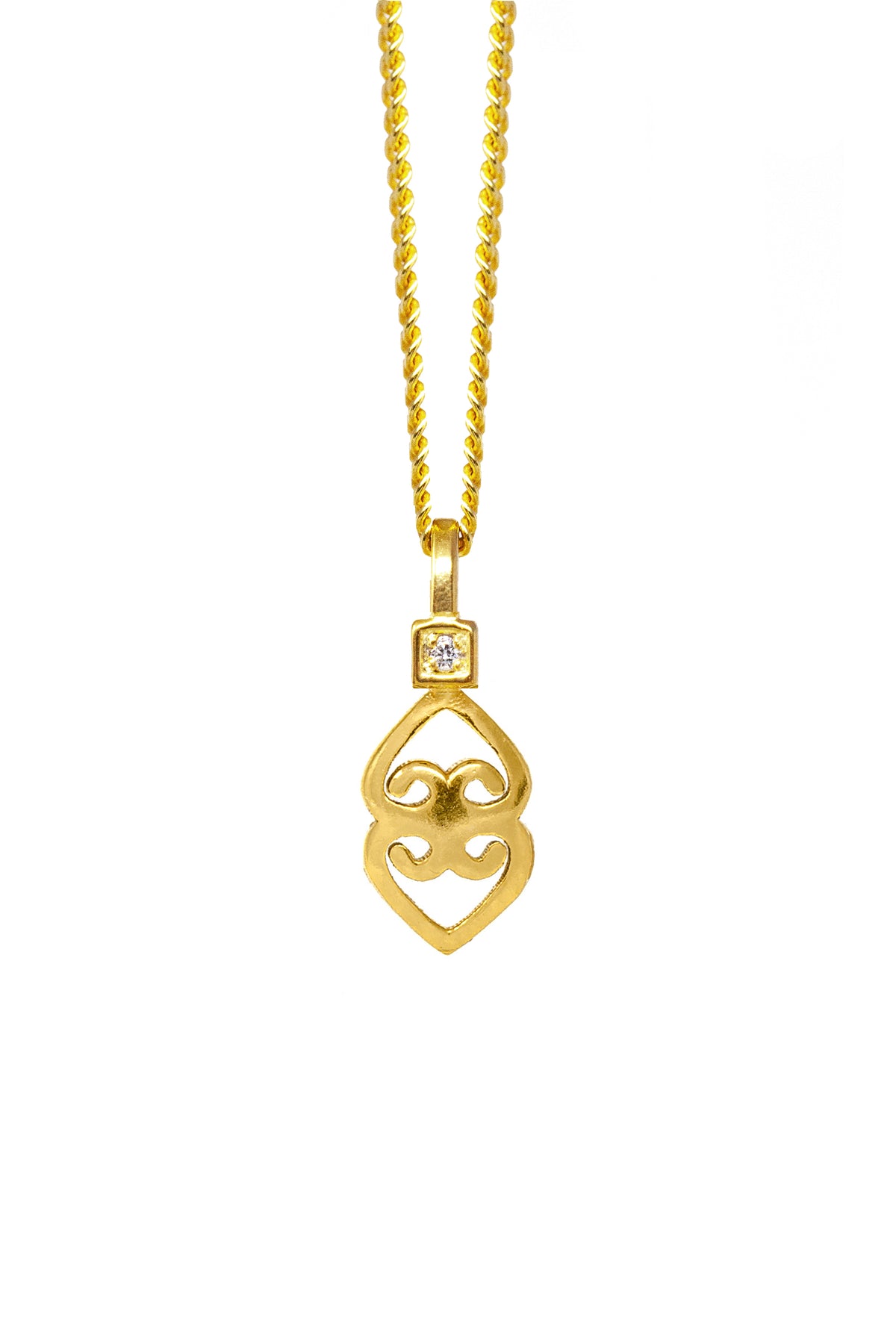 THE ASASE YE Duru Adinkra Diamond Solitaire Necklace