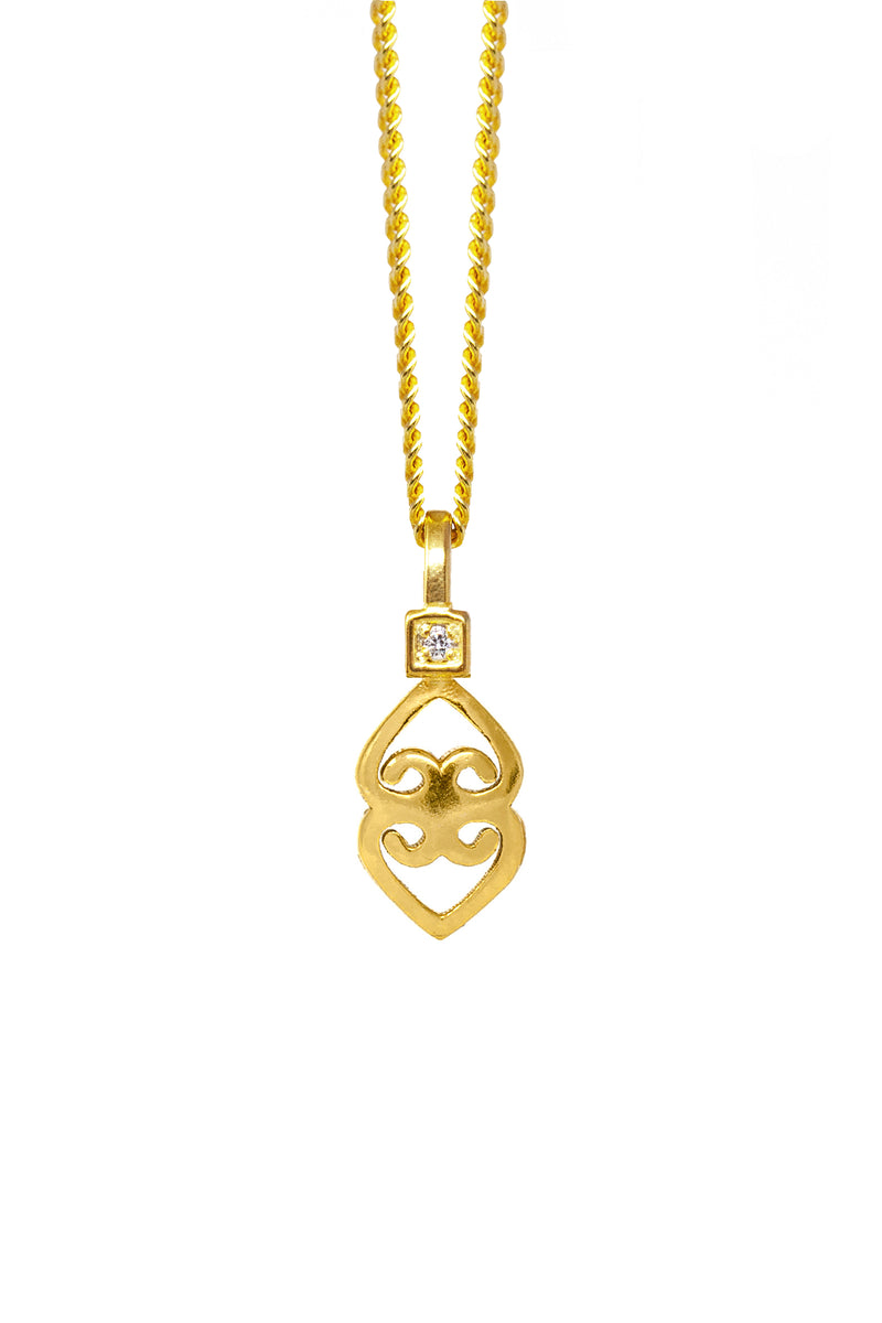THE ASASE YE Duru Adinkra Diamond Solitaire Necklace