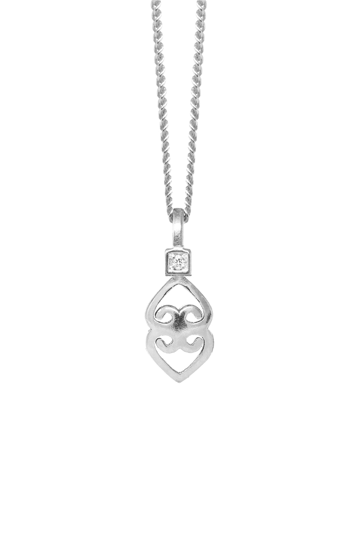 THE ASASE YE Duru Adinkra Diamond Solitaire Necklace