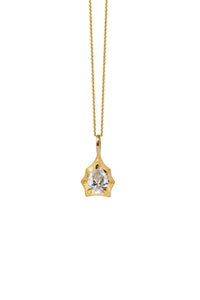 THE BAMBOO Pear Sapphire Solitaire Necklace