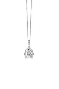 THE BAMBOO Pear Sapphire Solitaire Necklace