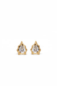 THE BAMBOO Pear Sapphire Stud Earrings Silver