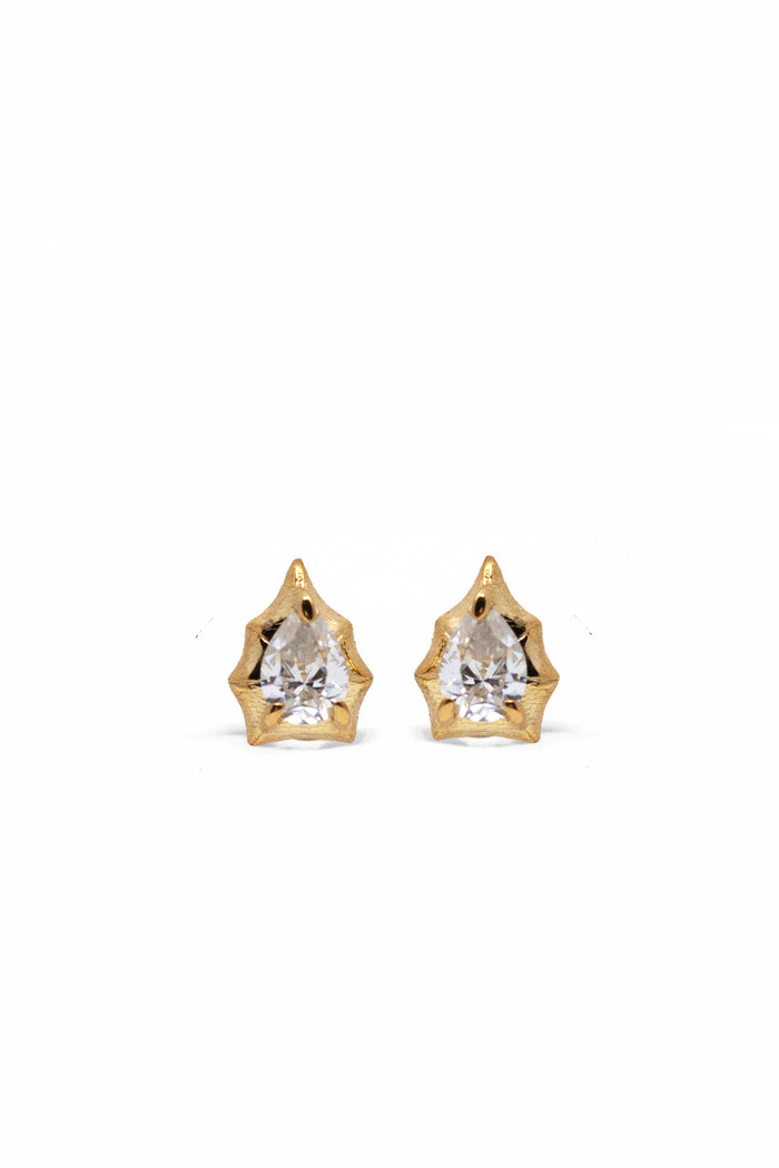 THE BAMBOO Pear Sapphire Stud Earrings