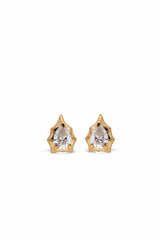 "The Ode to Strangers" Bamboo Pear Sapphire Stud Earrings Silver