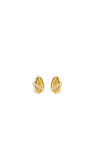 THE COWRIE Diamond Pave Stud Earrings I