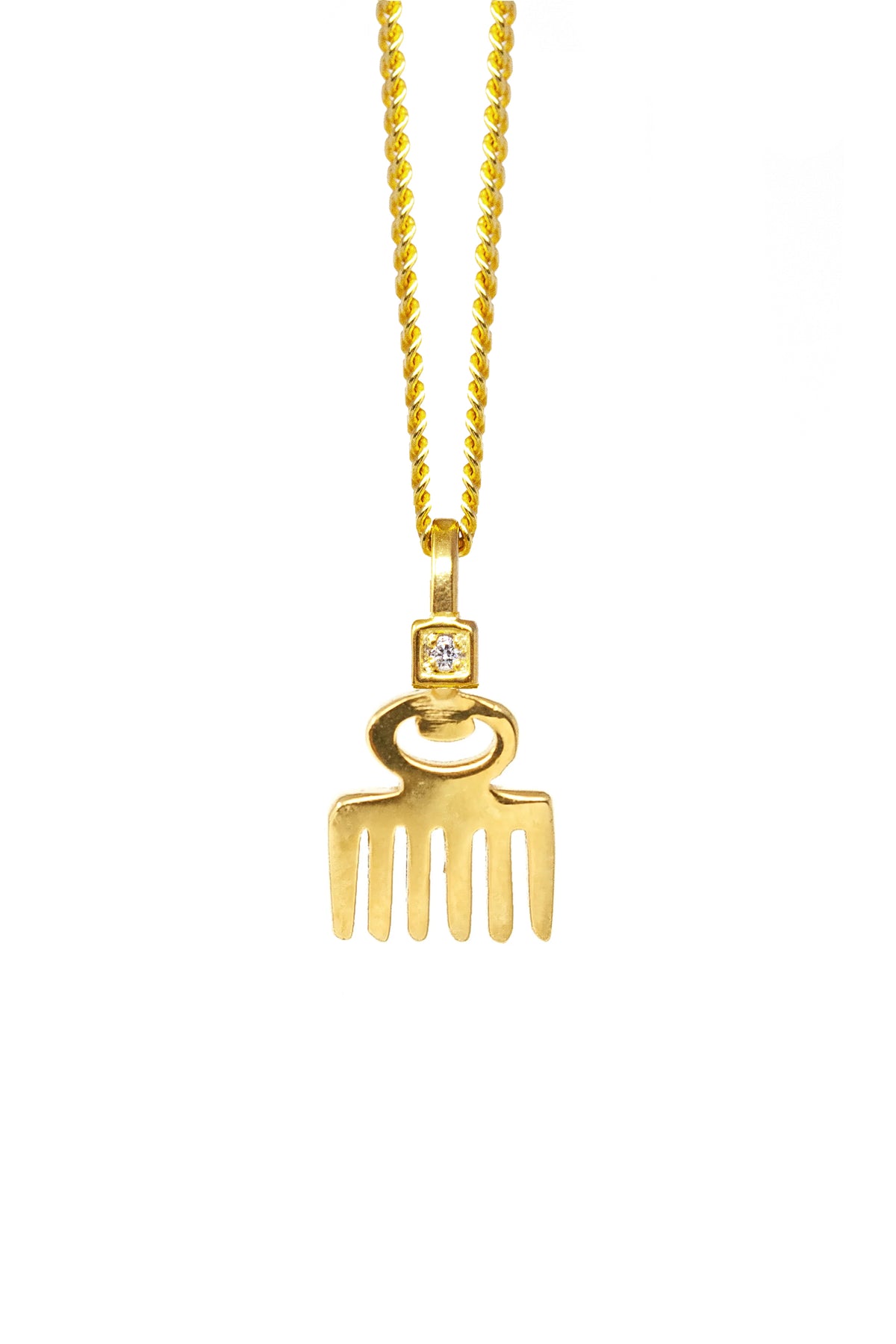 THE DUAFE Adinkra Diamond Solitaire Necklace
