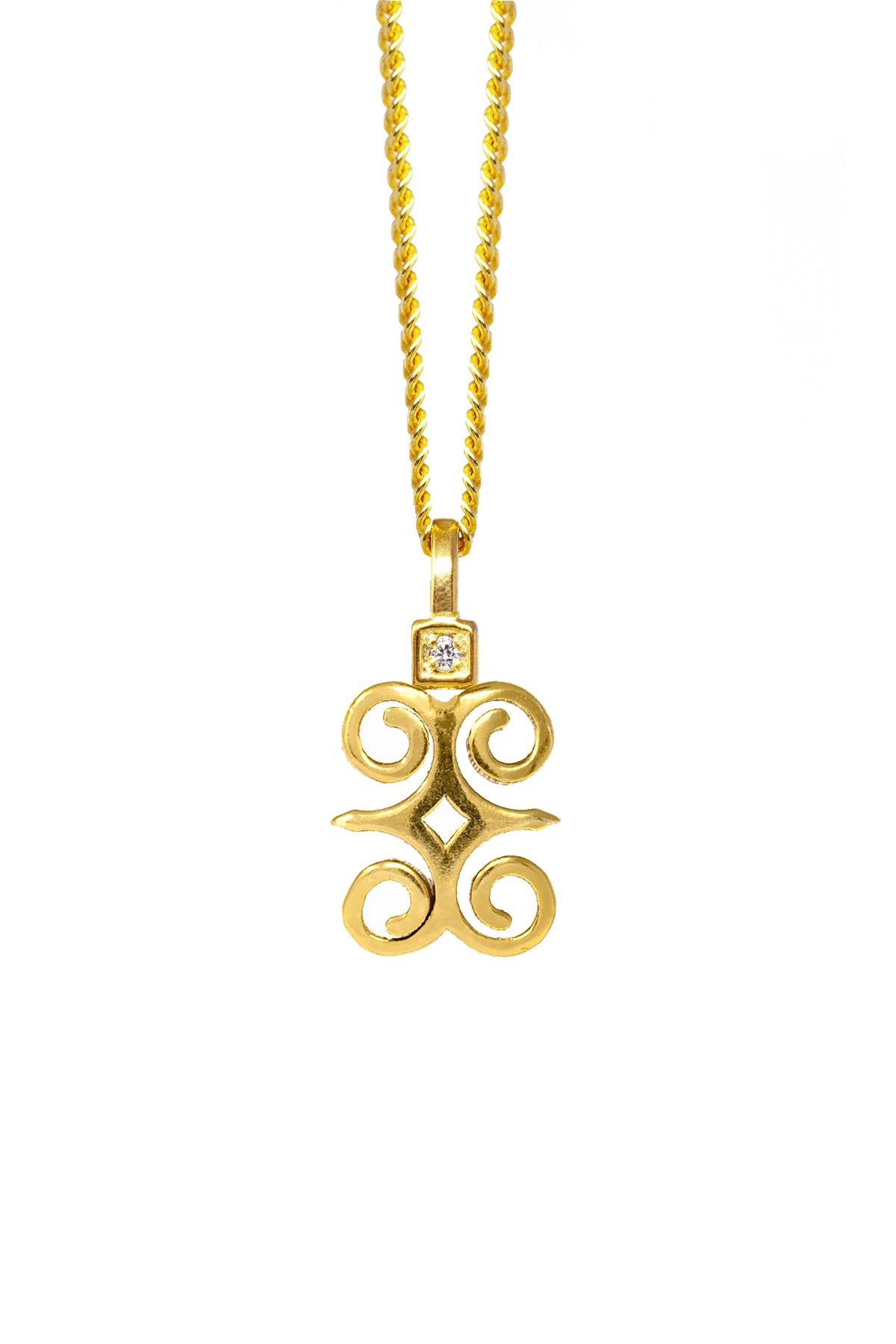 THE DWENNIMMEN Adinkra Diamond Solitaire Necklace