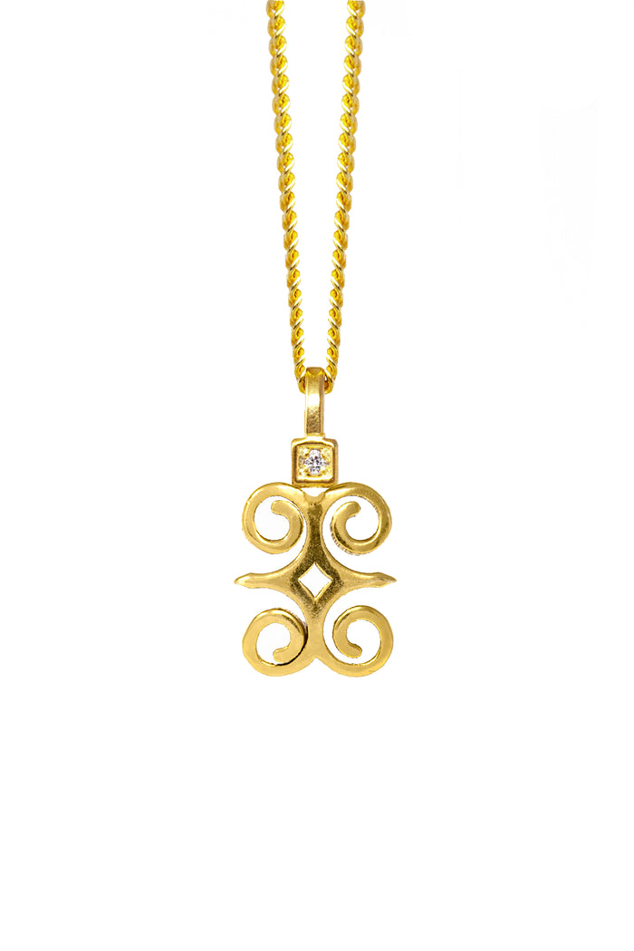 THE DWENNIMMEN Adinkra Diamond Solitaire Necklace