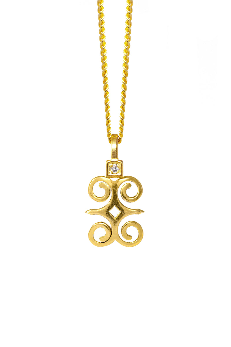 THE DWENNIMMEN Adinkra Diamond Solitaire Necklace