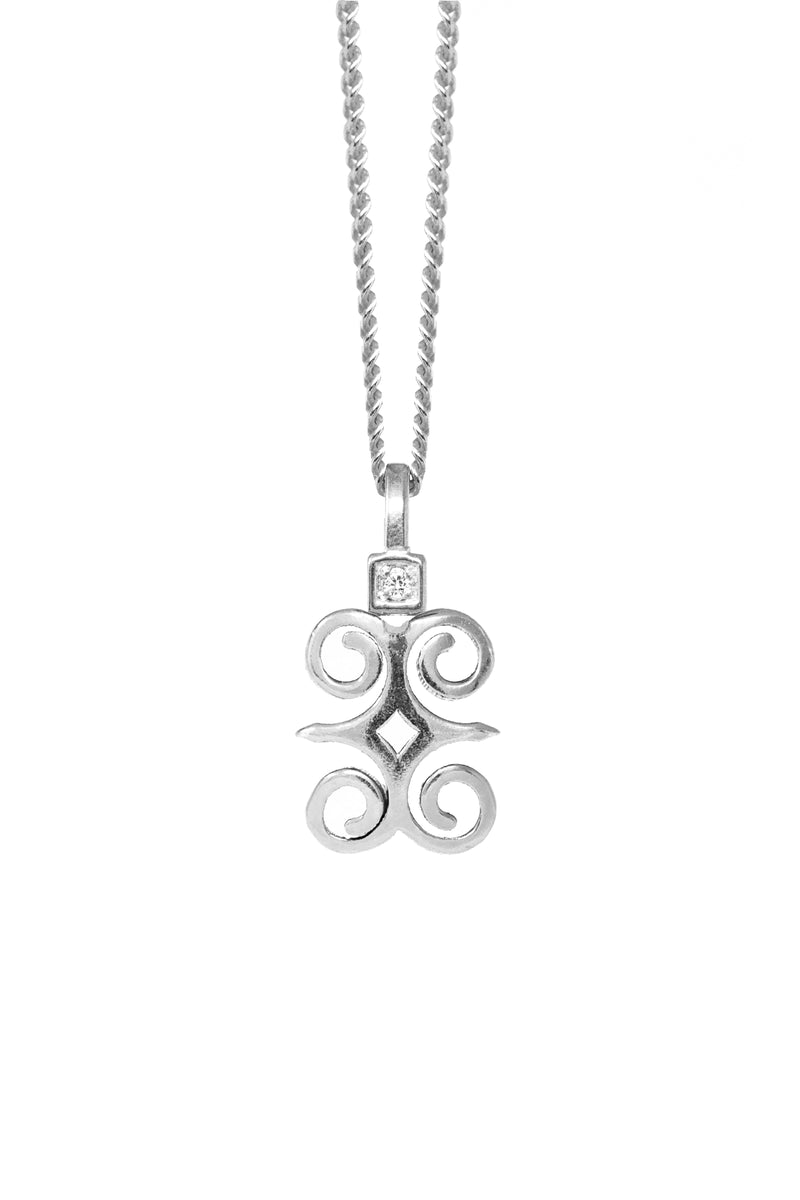 THE DWENNIMMEN Adinkra Diamond Solitaire Necklace