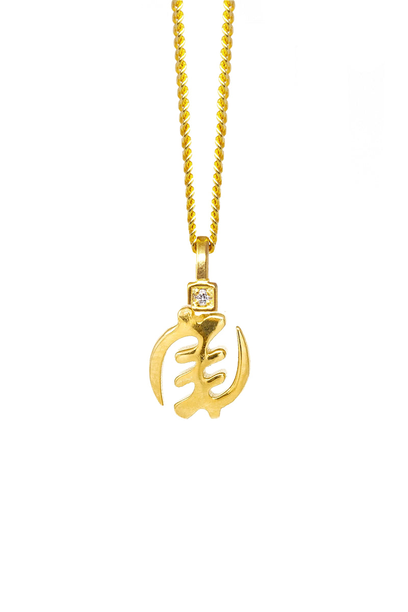 THE GYE Nyame Adinkra Diamond Solitaire Necklace