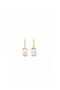 THE PEARL and Gemstone Stud Earrings