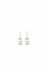 THE PEARL and Gemstone Stud Earrings