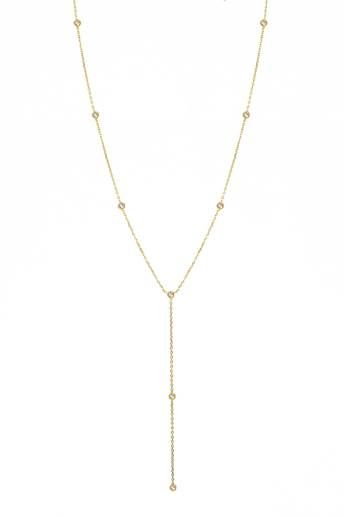 THE ROUND Diamond Gold Silk Lariat Necklace
