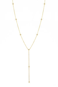 THE ROUND Diamond Gold Silk Lariat Necklace
