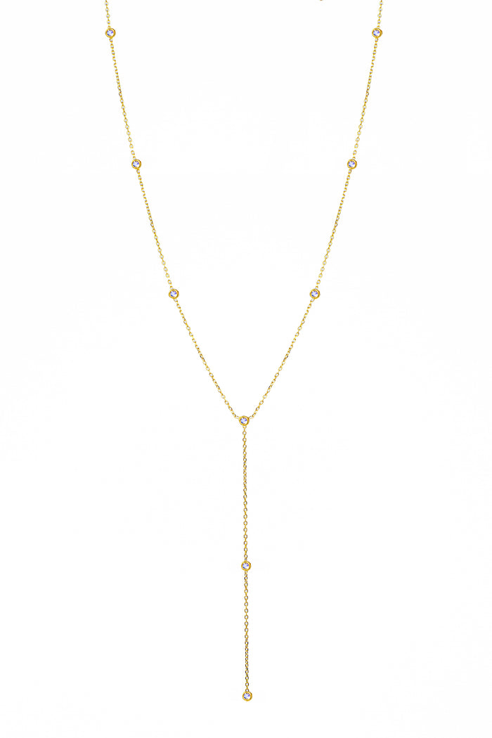 THE ROUND Diamond Gold Silk Lariat Necklace