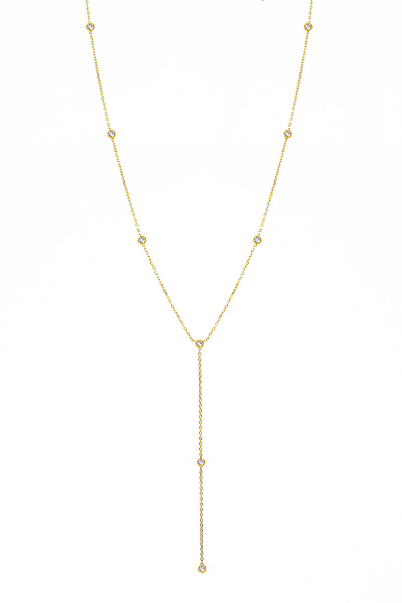 THE ROUND Diamond Gold Silk Lariat Necklace