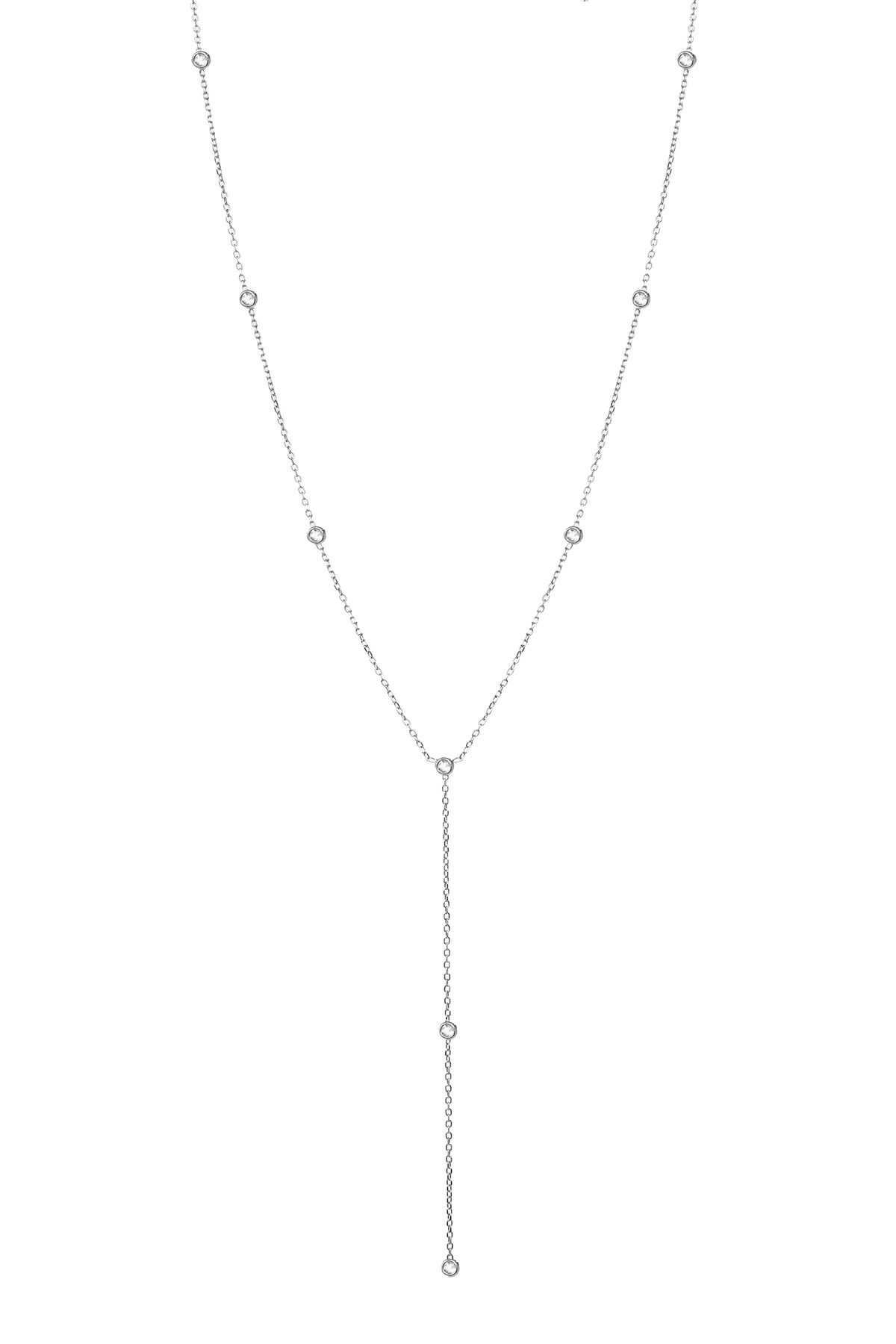 THE ROUND Diamond Gold Silk Lariat Necklace