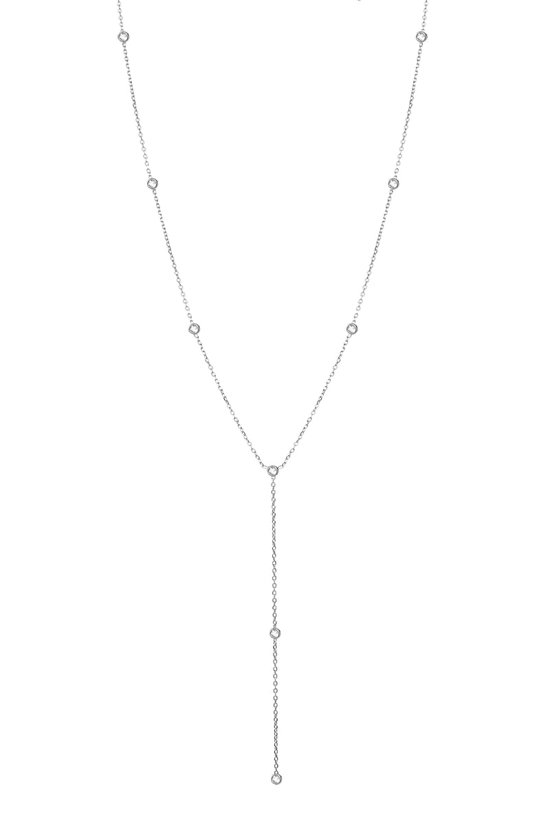 THE ROUND Diamond Gold Silk Lariat Necklace