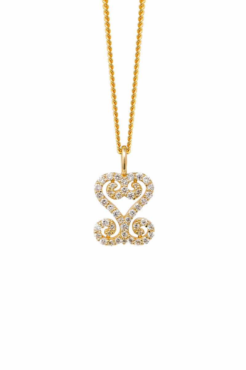 THE SANKOFA Diamond Adinkra Necklace I