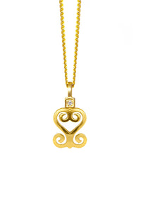 THE SANKOFA Adinkra Diamond Solitaire Necklace