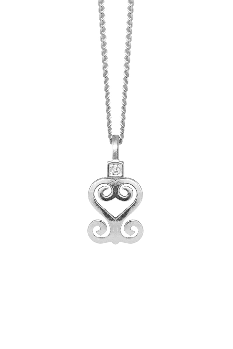 THE SANKOFA Adinkra Diamond Solitaire Necklace