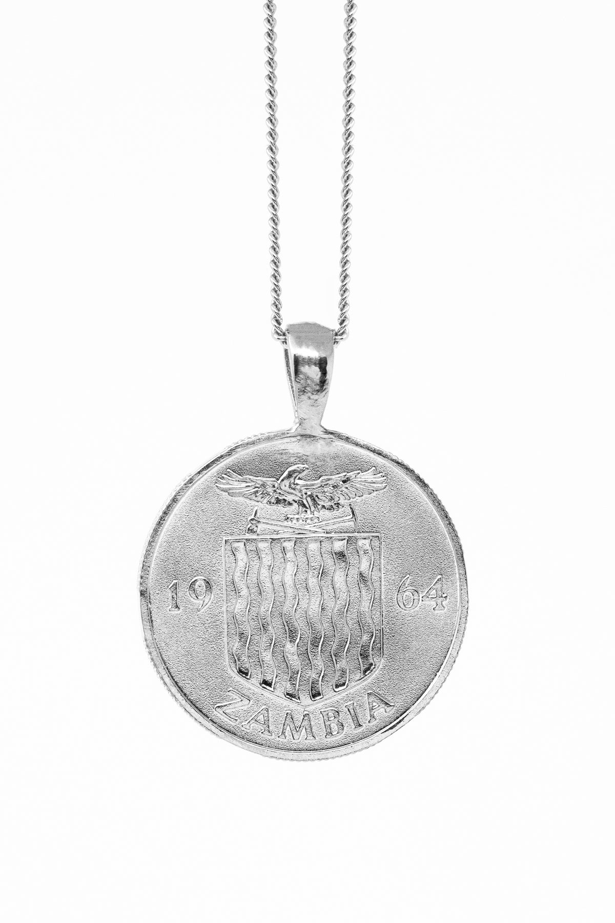 THE ZAMBIA Crest and Flower Coin Necklace