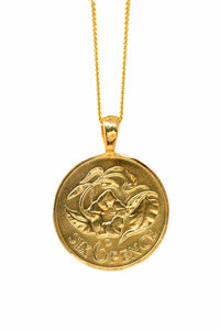 THE ZAMBIA Crest and Flower Coin Necklace