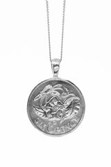 THE ZAMBIA Crest and Flower Coin Necklace