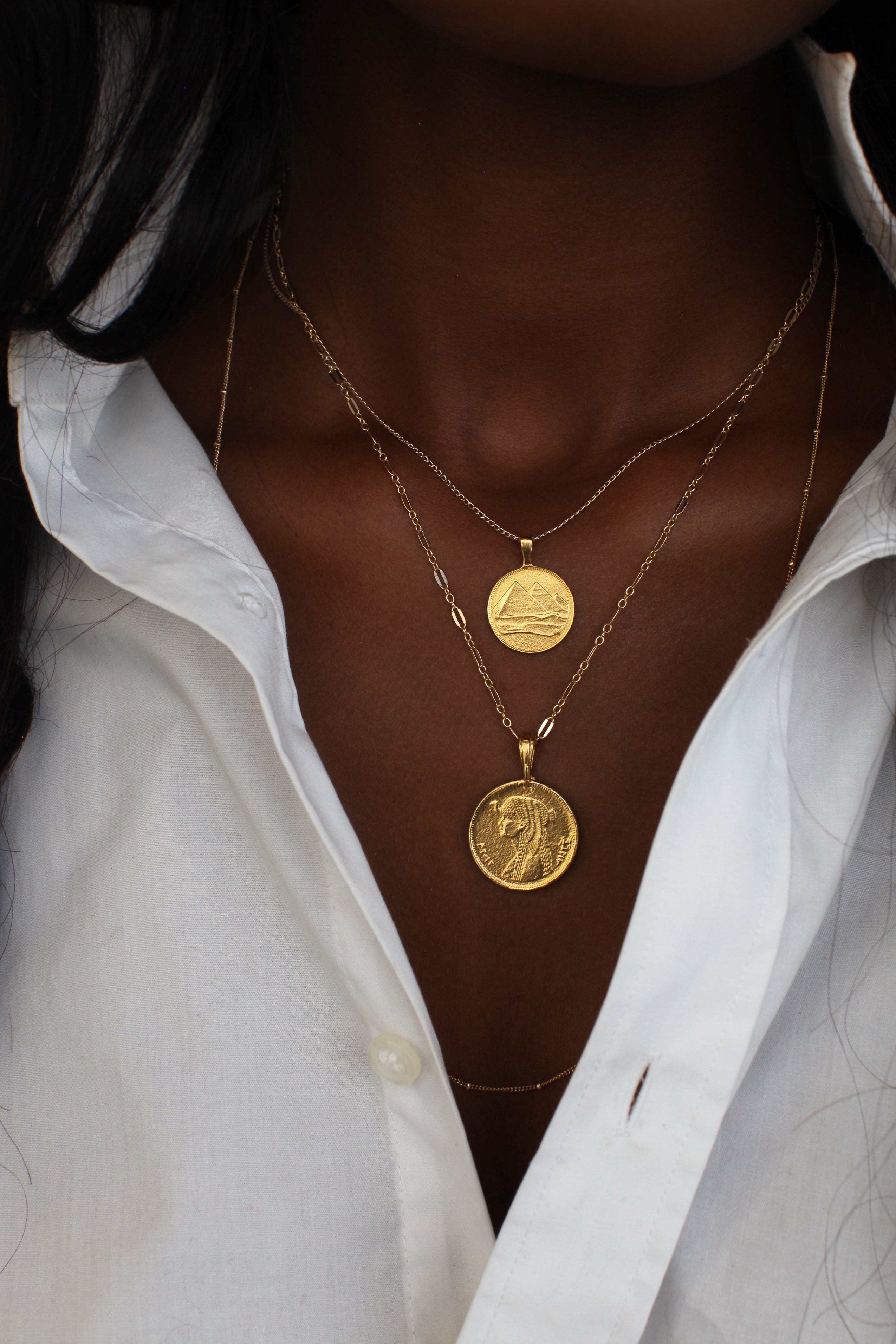 THE EGYPTIAN Coin Necklace Stack I – omiwoods