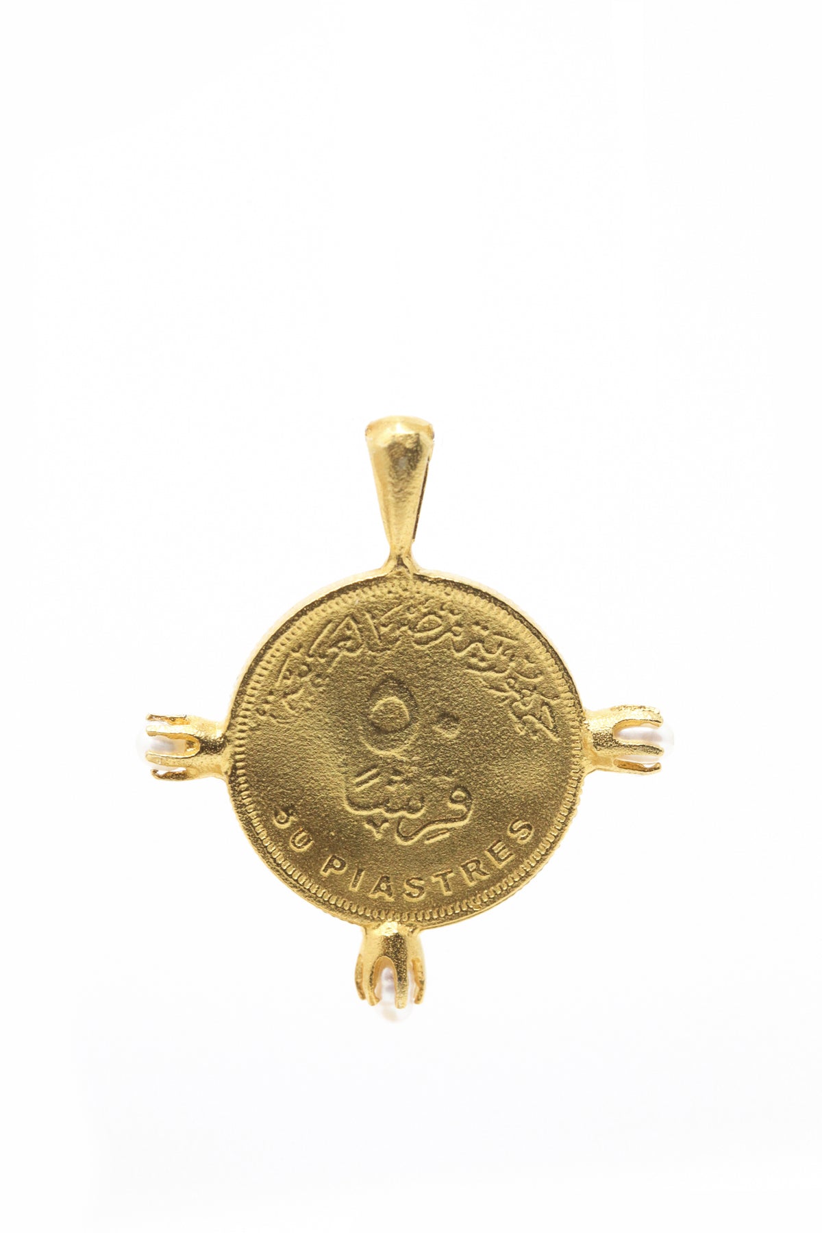 THE CLEOPATRA Coin Pendant with Pearls