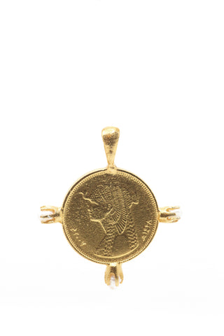 THE CLEOPATRA Coin Pendant with Pearls