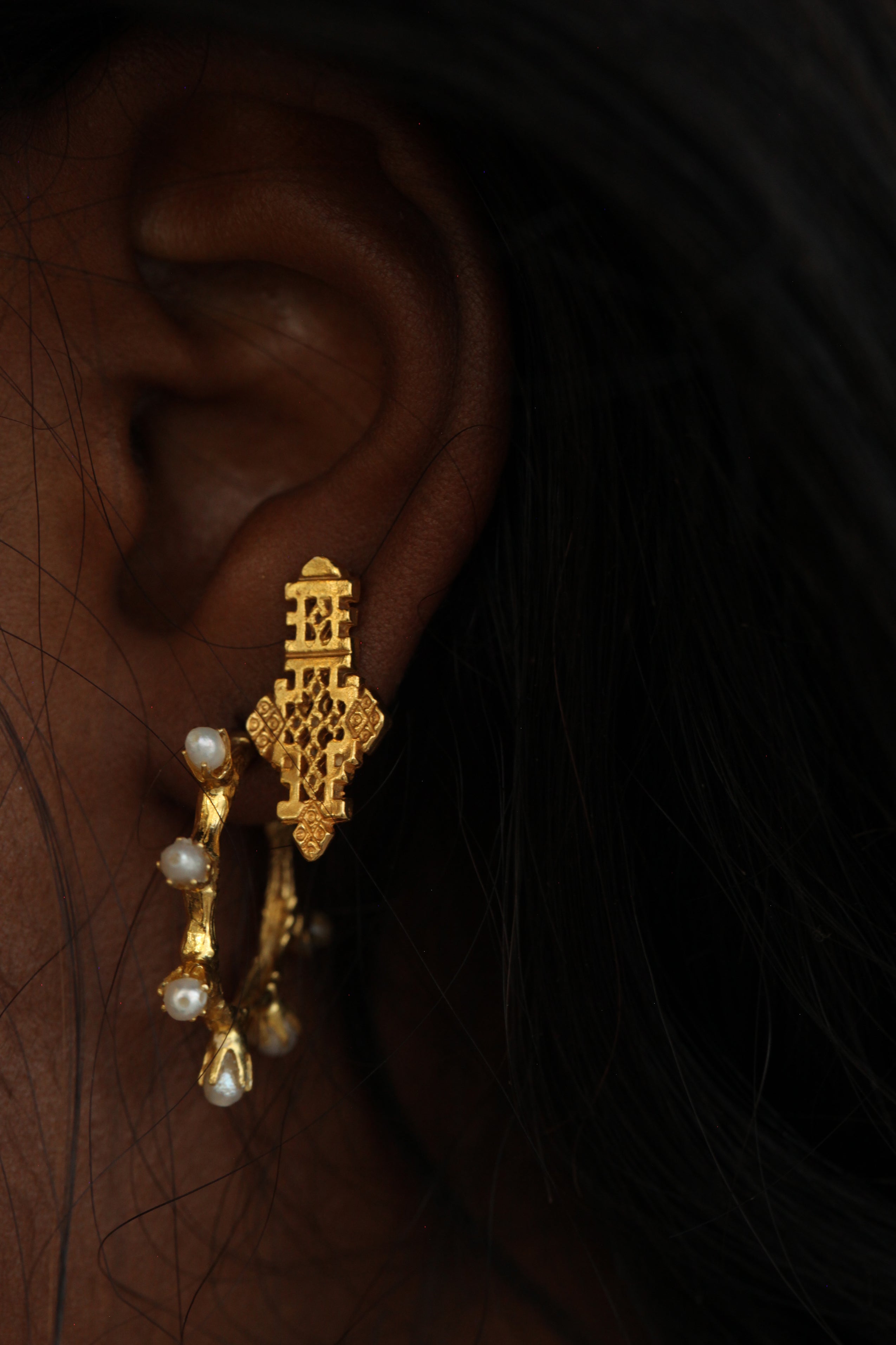 THE ETHIOPIAN Cross Stud Earrings II