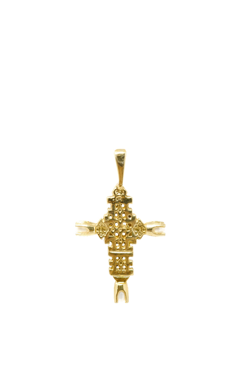 THE ETHIOPIAN Cross Pendant with Pearls