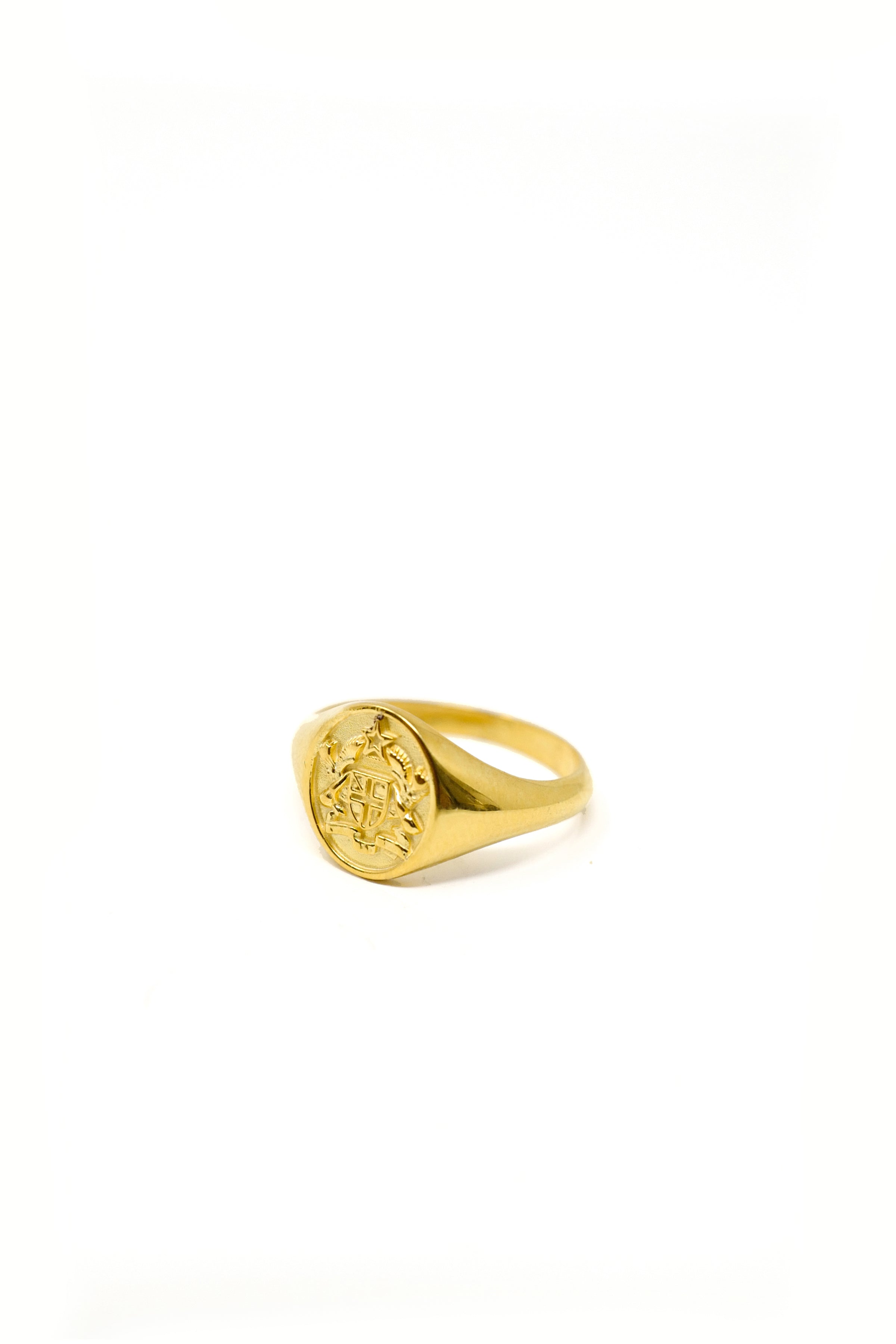 Gents 10K Gold Family Crest Signet Ring