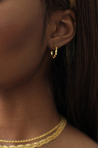 THE MINI BAMBOO Huggie Earrings