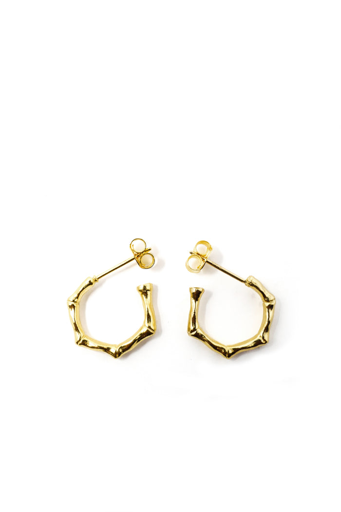 THE MINI BAMBOO Huggie Earrings