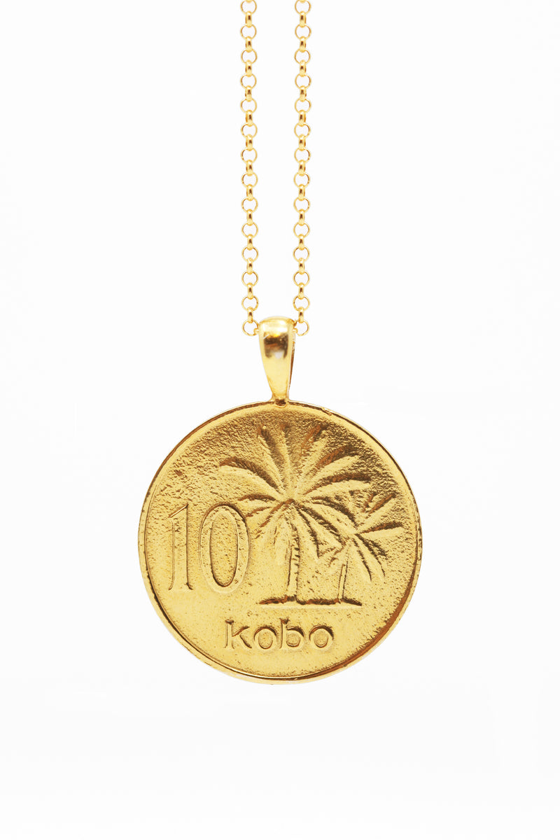 THE NIGERIA Crest and Palm Coin Necklace