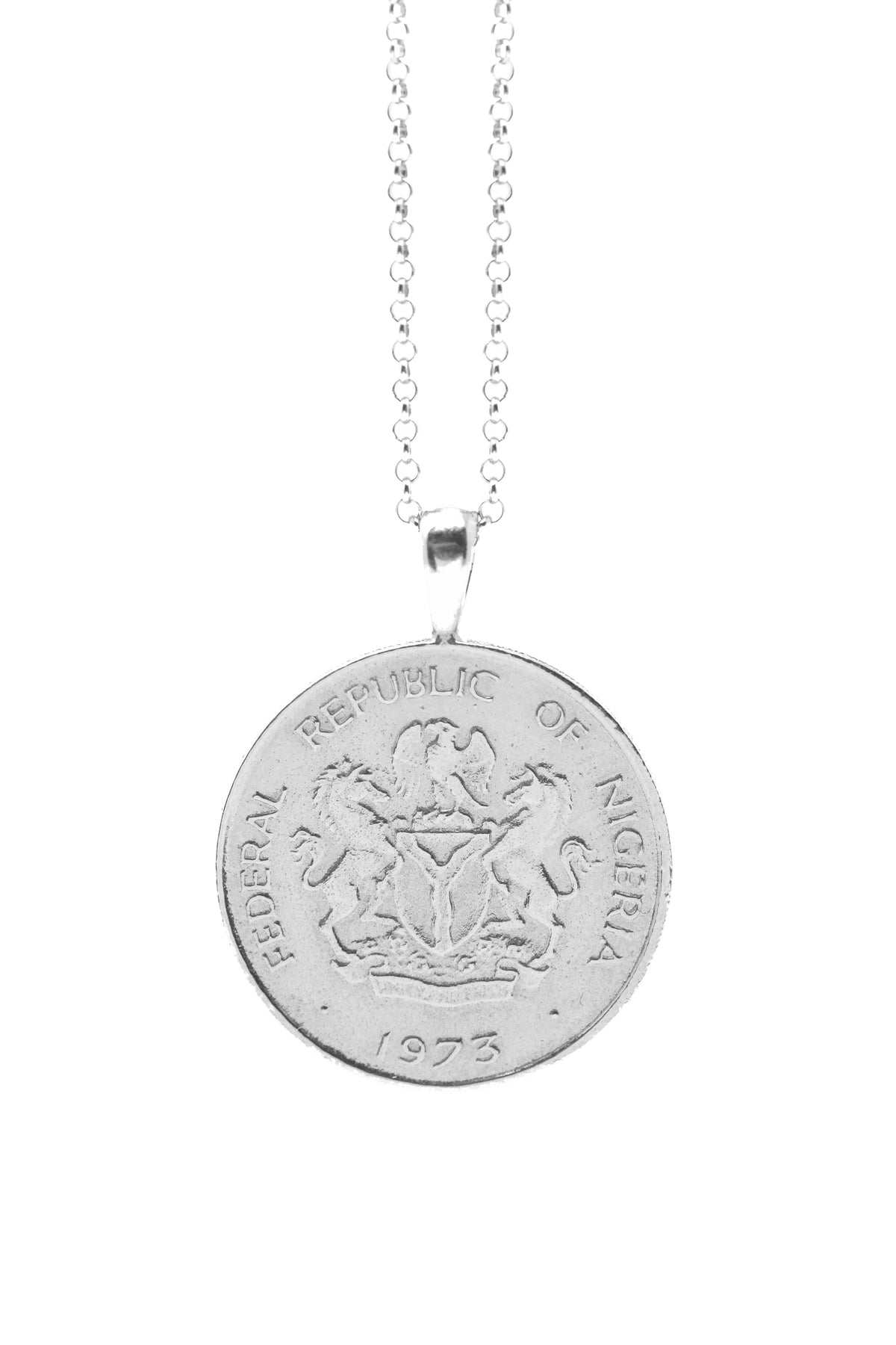 THE NIGERIA Crest and Palm Coin Necklace