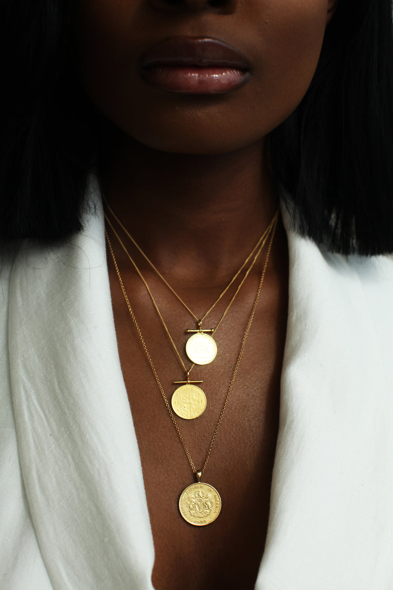 THE NIGERIA Crest and Palm Coin Necklace