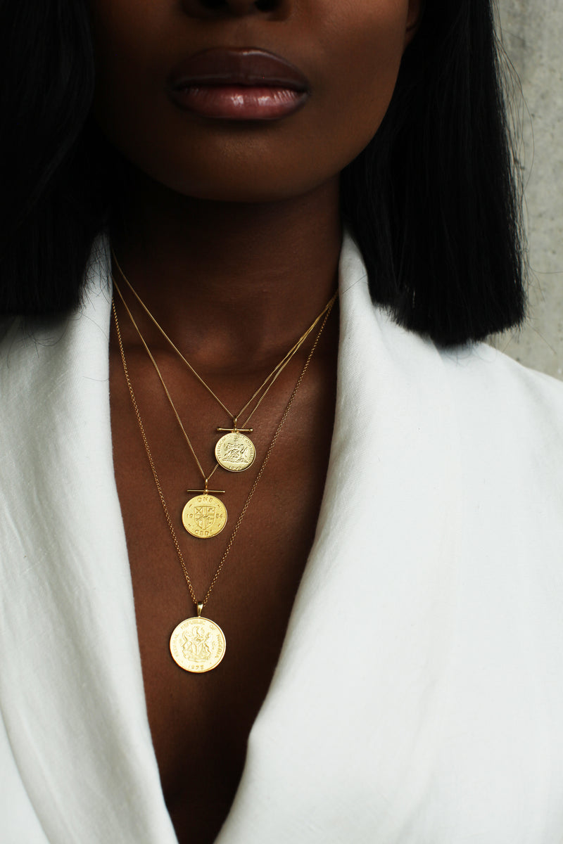 THE TRINIDAD and Tobago Hummingbird Bar Coin Necklace