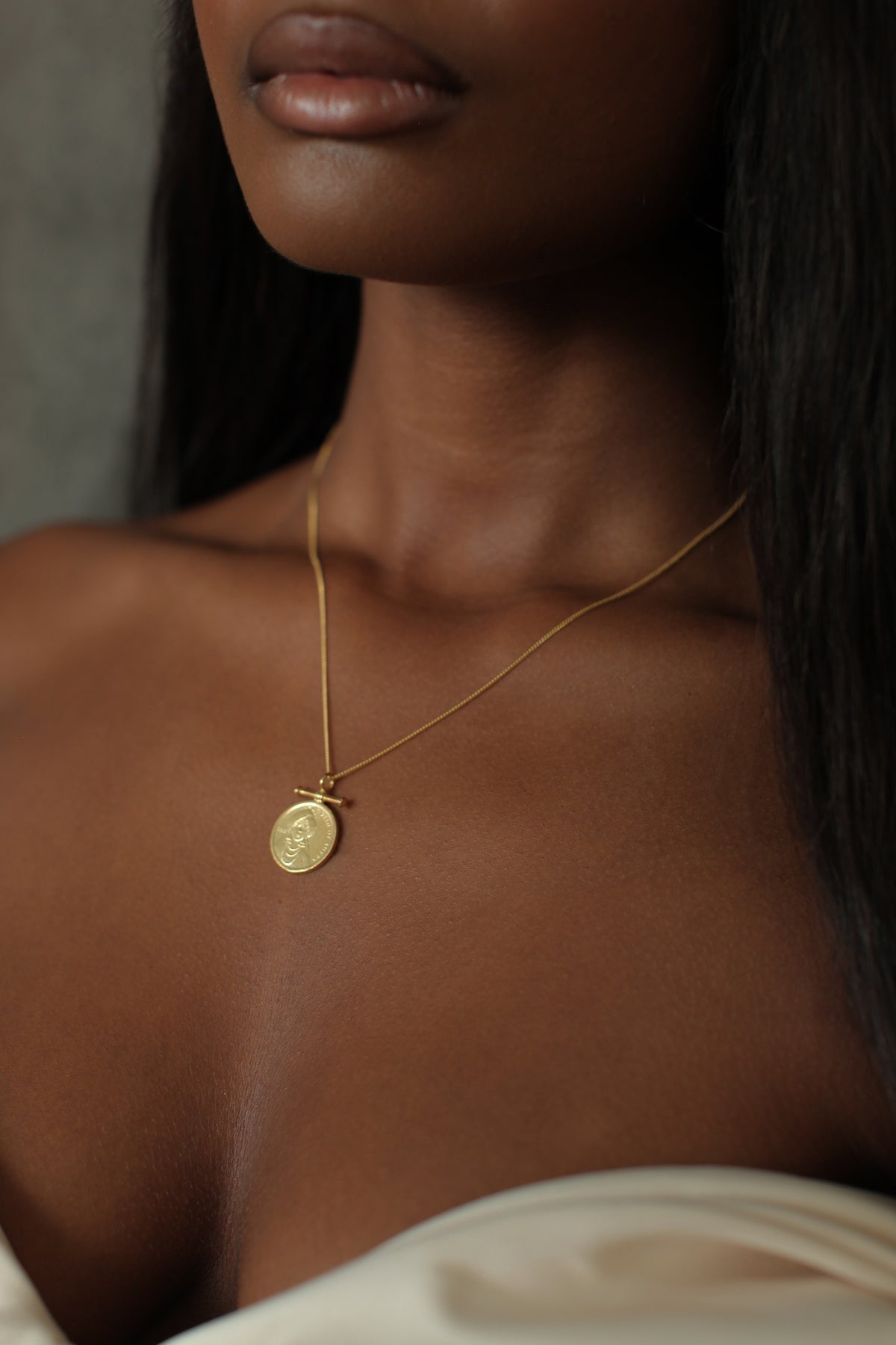 THE QUEEN of Sheba Bar Coin Necklace